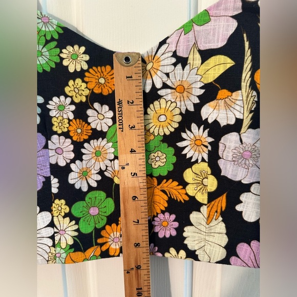 NWT MAJE Flower Power 100% Cotton Crop Button Tank Adjustable Strap Hippie Peace - Picture 5 of 12